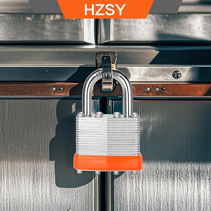 Padlocks Keyed Alike, Pack of 24, Laminated Steel Keyed Lock (1-9/16", 40mm), Padlocks with Same Key, Normal Shackle, for Toolbox, Locker & StorageUnit or More