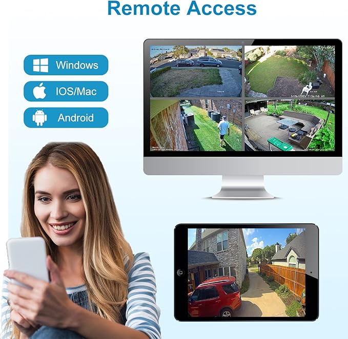 Anpviz 8CH 4K PoE Security Camera System, 6pcs 8MP Wired PoE IP Cameras with Human Vehicle Detection, Smart Dual Light Color Night Vision, 4K/8MP 8CH NVR with 2TB HDD for Business Home (U Series)