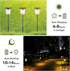 Solar Pathway Lights, 6 Pack 200 Lumens Super Bright Solar Lights Outdoor Waterproof with 2 Lighting Modes, Auto On/Off Outdoor Solar Lights for Yard, Walkway, Lawn, Driveway, Path,Outside