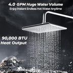 FOGATTI Tankless Water Heater Propane, Indoor Installation Up to 4.0 GPM, 90,000 BTU Instant Hot On demand Water Heater for Homes, Apartments and Commercial Settings, InstaGas Classic 90 Series