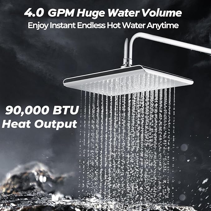 FOGATTI Tankless Water Heater Propane, Indoor Installation Up to 4.0 GPM, 90,000 BTU Instant Hot On demand Water Heater for Homes, Apartments and Commercial Settings, InstaGas Classic 90 Series