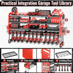 Large Power Tool Organizer Wall Mount-12 Drill Holder, Metal Heavy Duty Garage Tool Storage Shelves with Screwdriver Plier Holder, Gifts Idea for Men Dad Husband