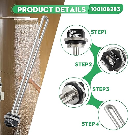 for AO Smith100108283 Water Heater Element 4500W 240V,for ECT 52 55 66 80 120,ECS 30 40 50,ECLN ELJN ECJN 40,ECL 30 50, E6 Electric Water Heaters, Replace100108284 9000092015 9000092045