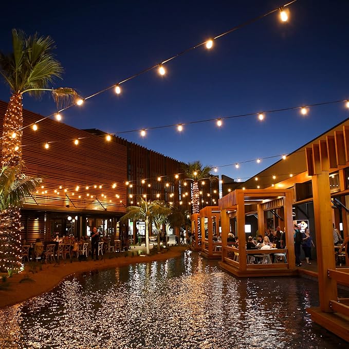 S14 LED String Light Bulbs, Shatterproof Outdoor String Replacement Light Bulbs, 1 Watt LED Edison Bulbs Equal to 11W Incandescent, 2200K Warm White, E26 Medium Base, 15 Pack