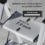 Taranta 3 Step Ladder,Aluminum Lightweight Folding 3 Step Stool with Anti-Slip Wide Pedal,330lbs Capacity Step Ladder for Household,Kitchen,Office - Silver