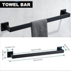 YACVCL 5 Pieces Black Bathroom Accessorie Set 23.6 Inch Towel Bar Set,SUS304Stainless Steel Bathroom Hardware Set,Wall Mounted Towel Holder Set for Bathroom