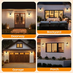 PARTPHONER Dusk to Dawn Outdoor Light Fixtures Wall Mount, Sensor Porch Lights, Anti-Rust Exterior Wall Sconce Lighting Lamp, Waterproof Wall Lantern for Doorway, Garage, 2-Pack