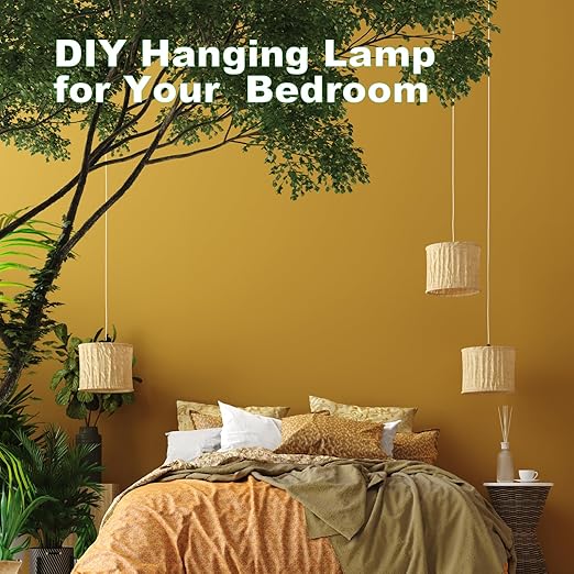 Plug in Light Socket - 16Ft Pendant Light Cord Kit E26/E27 Light Socket Hanging Lantern Lamp Cord with On/Off Switch,Socket Rings, 2 Pack, White