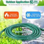 Feekoon 40FT Outdoor Extension Cord with Timer,1 to 3 Way Extension Cord Splitter,16AWG SJTW Heavy Duty 3 Plug Green with Multiple Outlets and Weatherproof Covers for Halloween Christmas