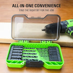 Greenworks 14 Pcs Black Oxide Drilling Bit Set,135 Degree Split Point, Black Oxide Coated, For Plastic, Wood and Metal