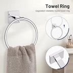 5 Pieces Bathroom Hardware Set Polished Chrome Towel Bar Set Includes 23.6” Towel Bar, Towel Ring Holder, Toilet Paper Holder and Two Towel Hooks, Bathroom Accessories Set SUS304 Wall Mounted