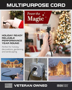 Iron Forge Cable 2 Pack 25 Ft Black Extension Cord with 3 Outlets - 16/3 SJTW 25 Foot Extension Cord 3 Prong, Weatherproof Power Cable for Outdoor