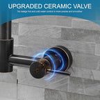 AIMADI Oil Rubbed Bronze Kitchen Faucet Wall Mount 8 Inch Center,Commercial Spring Kitchen Sink Faucet with Pull Down Sprayer,Dual Handle Farmhouse Contemporary