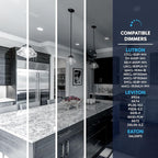 LUXRITE Vintage A19 LED Light Bulbs 60W Equivalent, 5000K Bright White Dimmable, 800 Lumens, Standard LED Edison Bulb 8W, UL Listed, E26 Base (4 Pack)