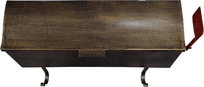 Oakland Living AZ620-ANTIQUE-BRONZE Antique Bronze Patriotic Metal Outgoing Mail Flag and Newspaper Hangers Wall Mount Mailbox