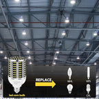 65W LED Corn Light Bulb 2 pack(650W Equivalent ) ,E26/E39 Commercial Grade 7800LM Medium Daylight 5000K Mogul Base LED Lamp,Large Area Lights For Outdoor Indoor Garage Warehouse Factory Bay Light