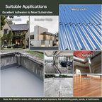 1 Gallon Gray Roof Sealant Waterproof, Elastomeric Roofing Coating Liquid Waterproofing Paint Adhesive, Solar Reflective Sealer for Outdoor Flat, Metal Roofs Leak Repair 4KG