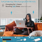 SmartWings Motorized Smart Blinds with Remote, Custom Automatic 100% Blackout Roller Shade Compatible with Alexa/Homekit/Google, Electric Smart Blinds for Indoor Windows, Essential Cream