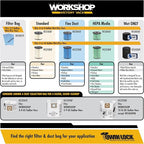 WORKSHOP Wet/Dry Vacs Shop Vacuum WS1400CA 14-Gallon 6.0 Peak HP High Power Wet Dry Vacuum Cleaner with Filter, Dust Bag, Hose, Attachments and Cart for Garage, Basement and Workshop Cleaning