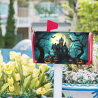 Kawani Halloween Mailbox Covers Magnetic Spooky Pumpkin Castle Bat Scary Night Happy Halloween Seasonal Holiday Post Letter Box Cover Standard Size 21x18 Inch for Garden Yard Decor