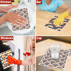 Swedish Dishcloths for Kitchen, 6PCS Japanese Style Reusable Swedish Dish Cloth Towels Set, Absorbent Quick Drying Dishcloth for Home Cleaning(7.8 X 7 Inches)