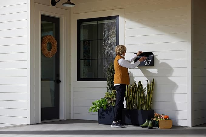 post & porch The OG Mailbox | Wall Mounted Mailbox | Black/Brown/White/Grey, 1 Size, Weatherproof Mail Box for Outside | Customizable (Brown)