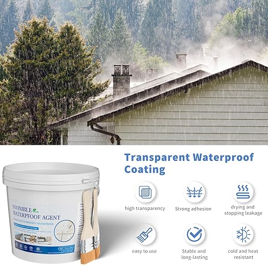 Liquid Waterproof Sealant, 70 Oz Invisible Waterproof Agent, Transparent Repairing Leak Adhesive Used for Cracks and leaks, Indoor & Outdoor Water Coating