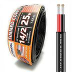National Wire&Cable - 14/2 Tinned Copper Professional Wire (25 Feet) 14 AWG Gauge Stranded PVC Cord - 2 Conductor Electrical Wire - Made in USA - CL Rated/ETL Listed - Automotive, Low Voltage Cable