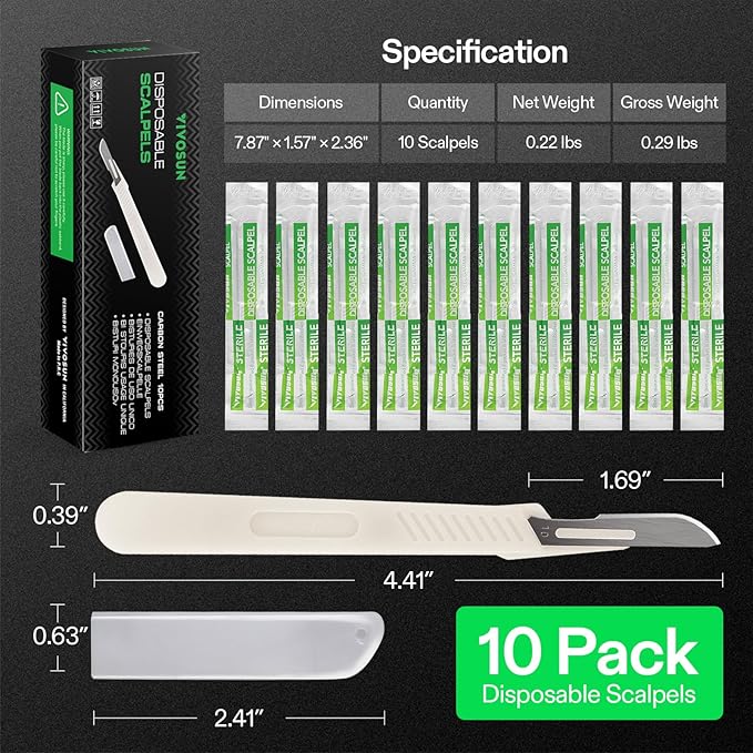 VIVOSUN #10 High-Carbon Steel Blades for Cutting Plants and Propagation