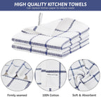 Nialnant 4PCS Cleaning Rags,100% Cotton Terry Dish Rags for Washing Dishes,Quick Drying Dish Cloths,Dish Towels for Kitchen,Navy Blue-12x12in