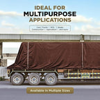 ATERET 6' x 8' Super Heavy Duty 16 Mil Brown Poly Tarp Cover - UV Resistant, Thick Waterproof, Rip and Tear Proof Tarpaulin with Grommets and Reinforced Edges
