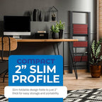 Step Ladder 3 Step Folding, Decorative - Beautiful Mahogany & Black Aluminum, Ultra Slim Profile, Anti Slip Steps, Sturdy-Portable for Home, Office, Kitchen, Photography Use,by SORFEY