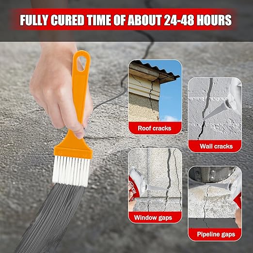 Concrete Crack Filler, Self Leveling Cement Crack Sealant Waterproof, High Elasticity Crack Repair Adhesive for Concrete Driveway, Weather-Resistant Caulking Glue for Joint, Outdoor(4 pcs)