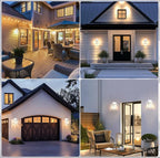 PARTPHONER Dusk to Dawn Outdoor Light Fixtures, 2-Pack Sensor Porch Lights, Waterproof Exterior Wall Sconce Lighting Lamp, Waterproof Wall Lantern for House, Doorway, Garage (White)