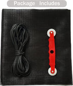 Window Screen Replacement Kit, 48'' x 99'' Fiberglass Screen Mesh with Rolling Tool and Screen Retainer Spline, DIY Adjustable Screen Door Mesh for Window, Door and Patio, Black