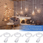 10 Pack Hanging Light Cord Pendant Light Cord with Switch Light Socket Extension Light Bulb Socket Cable Lamp Kit for E26 E27 Lamp Socket Lantern (White, 9.8 Feet)