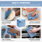 Microfiber Cleaning Cloth, 12 Pack Blue Cleaning Rags for Housekeeping, Reusable Microfiber Towels for Car, Kitchen, Bathroom and Household Cleaning Supplies, 11.8"X11.8"