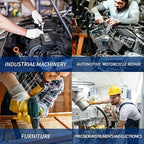 Lag Screws 3 Inch, 50PCS Heavy Duty Construction Screw, Structural Wood Screw #14 x 3, Rust Resistant, Washer Head, Black Coated Exterior Wood/Lag Screws Hex Socket Included