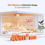 Jemay Smoke Detector Fire Alarms 9V Battery Operated with Photoelectric Sensor & Silence Button,10 Year Product Life Smoke Alarm Fire Detectors Easy to Install, 1 Pack