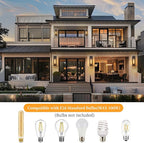 16'' Large Outdoor Wall Lights Exterior 2Pack, Waterproof Matte Black Exterior Lighting Fixtures Wall Mount, Front Porch Lights Outdoor Wall Sconces Exterior Coach Lights for Garage