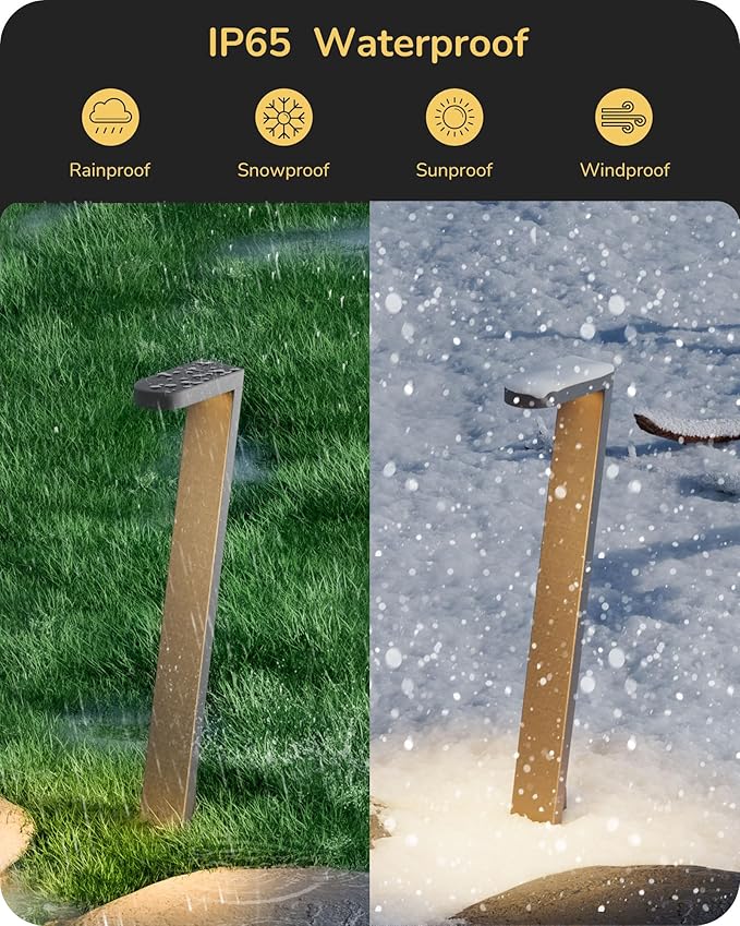 EDISHINE Low Voltage Pathway Lights Wired, 2700K 100LM 5.5W 50000Hrs 12V Waterproof Outdoor Lighting & Accessories, Modern Aluminum Electric LED Path Lights for Sidewalk Yard Garden