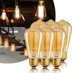 Antique Edison Light Bulbs 110V 60W 6 Pack, ST64 Decorative Incandescent Bulb 280LM 2200K Amber, Dimmable E26/E27 Base Vintage Bulbs Incandescent Light Bulbs for Chandeliers Wall Sconces