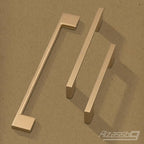 Alzassbg 5 Pack Champagne Copper Cabinet Pulls, 5 Inch(128mm) Hole Centers Rectangle Cabinet Handles Kitchen Pulls for Drawers and Cabinets AL3051SCG