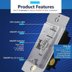 LIDER Dimmer Paddle Switch for Dimmable 300W LED/CFL Lights, 1-Pole or 3-Way, 120 V, Modern Upgrade, UL Listed, Screwless Wall Plate Included, Silver