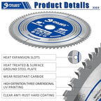 10-Inch 80-Tooth Circular Saw Blade,TCT ATB Framing Blade,30mm Bore (16, 20,25 and 25.4mm Reduction Rings Included) for Table Saws