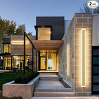 Outdoor Lights 2 Pack,Modern Outdoor Wall Light Fixture Long Strip LED Wall Sconce IP65 Anti Rust Warm Light 3000K Gold Exterior Wall Mount Lights for Entrance, Hallway, Garage, Porch