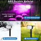 Solar Color Changing Spot Lights Outdoor Waterproof Colored RGB Solar Powered Landscape Lights for Yard 7 Lighting Modes Multicolor Solar Spotlights for Pathway Garden Outside (10 Pack)