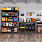 Garage Shelving-2050 lbs 5 Tier Storage Shelves,Adjustable Heavy Duty Metal Shelving Unit and Storage Large Rack,Utility Steel Shelf for Warehouse Industrial Pantry Basement Organizers 71"x46"x18"