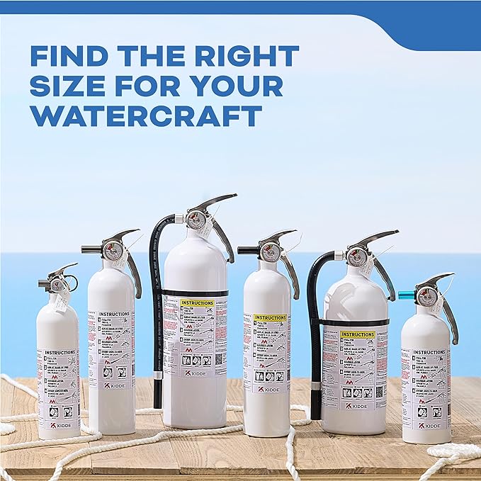 Kidde Fire Extinguisher for Boats, Single-Use 5BC