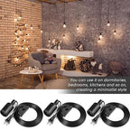 10 Pack Hanging Light Cord Pendant Light Cord with Switch Light Socket Extension Light Bulb Socket Cable Lamp Kit for E26 E27 Lamp Socket Lantern (Black,9.8 Feet)